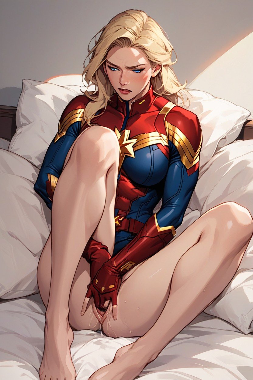 Show Legs, Captain Marvel, Masturbating Hentai AI Porn