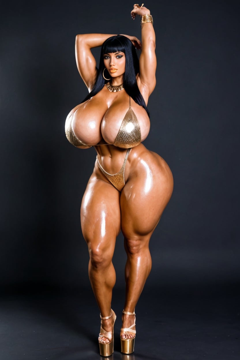 Huge Massive Bigger Breasts, Simple Background, Egyptian AI Porn