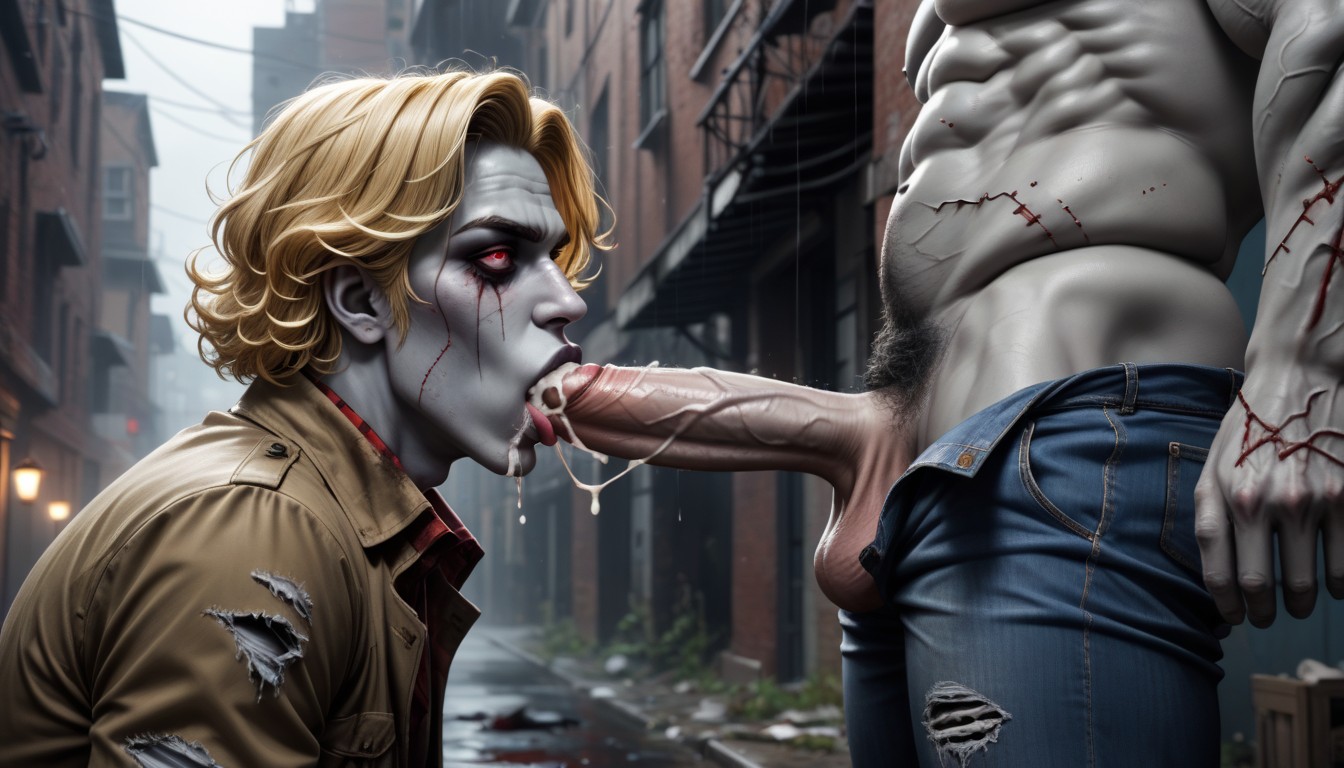 Jeans, Smeared Makeup, Fat Ugly Zombie AI Gay Porn