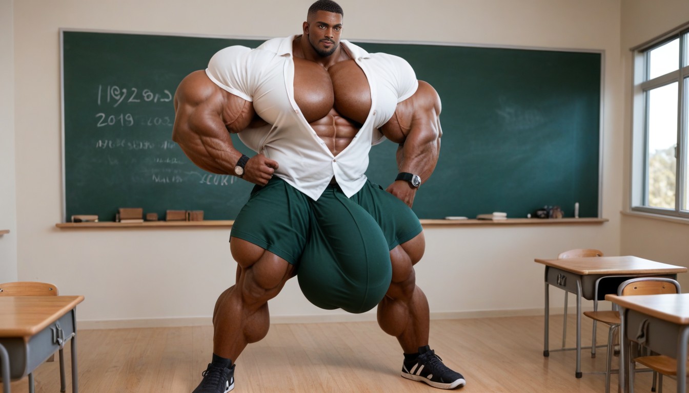 Massive Pecs, Gigantic Penis In Shorts, 1 Person AI Gay Porn