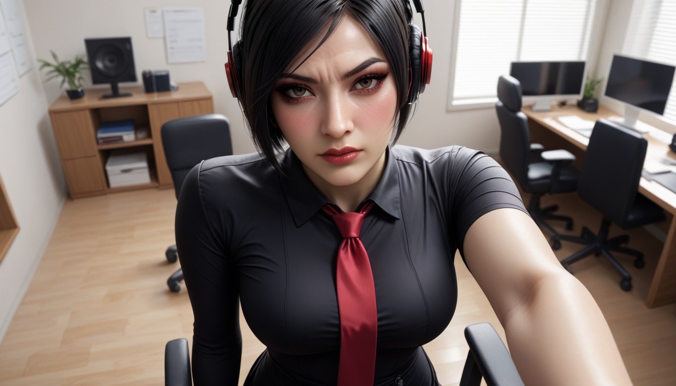 Escritório, Ada Wong, Embarrassed Hentai IA pornografia