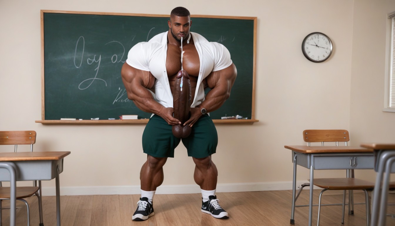 Masturbating, Unrealistically Gigantic Muscular Body, Bodybuilder ゲイAIポルノ