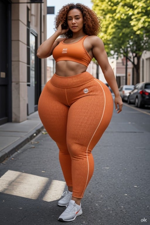 Fit, Curly, Extremely Large Ass Shemale AI Porn