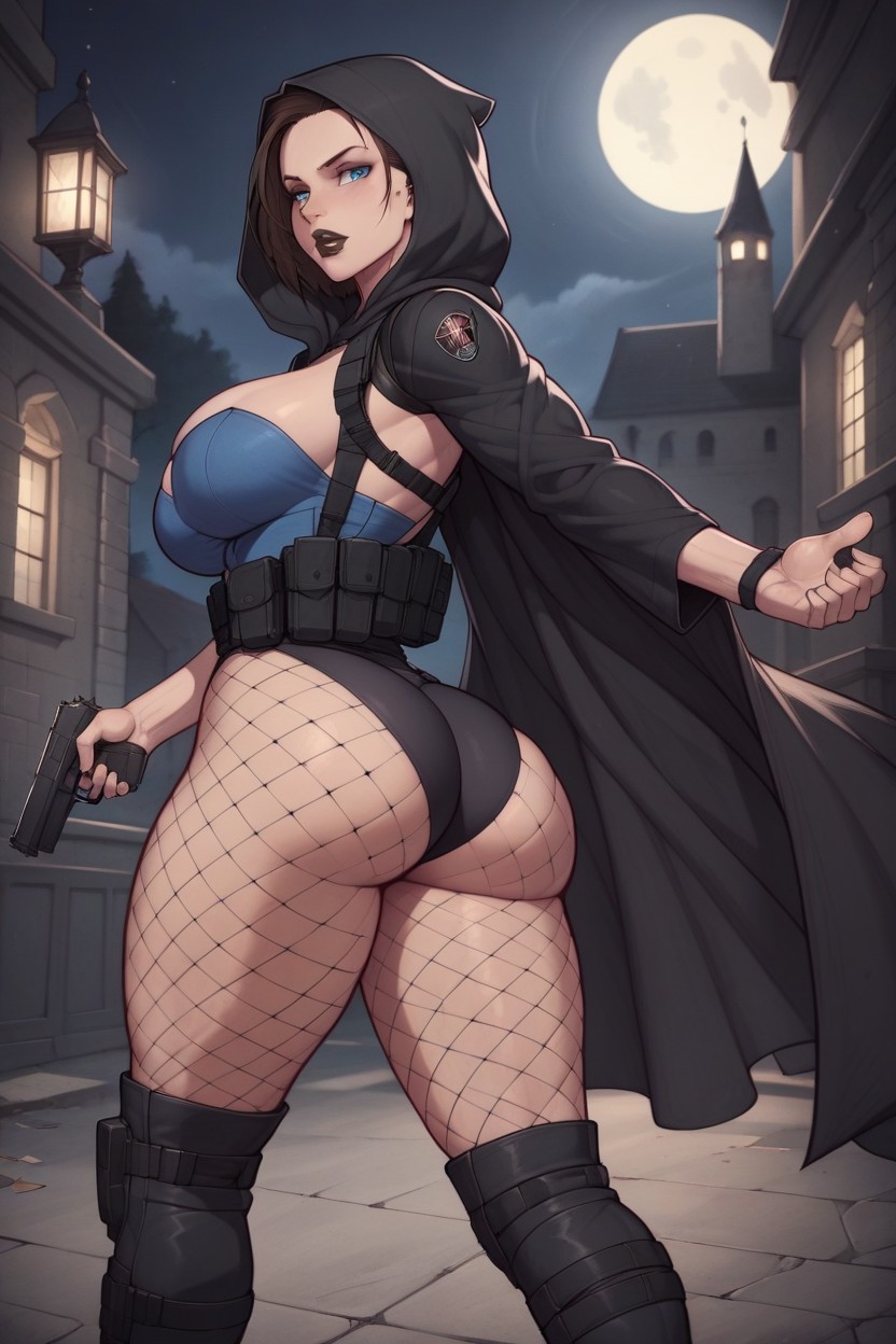 Highly Detailed Body, Fishnet, Standing Seductively Hentai AI Porn