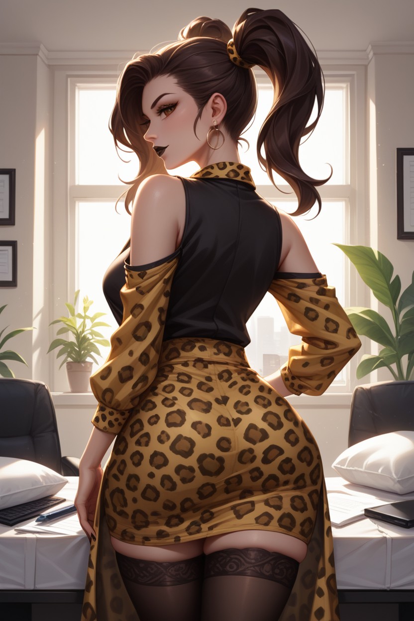 Snatched Waist, Black Nails, Woman Looking Away Hentai AI Porn