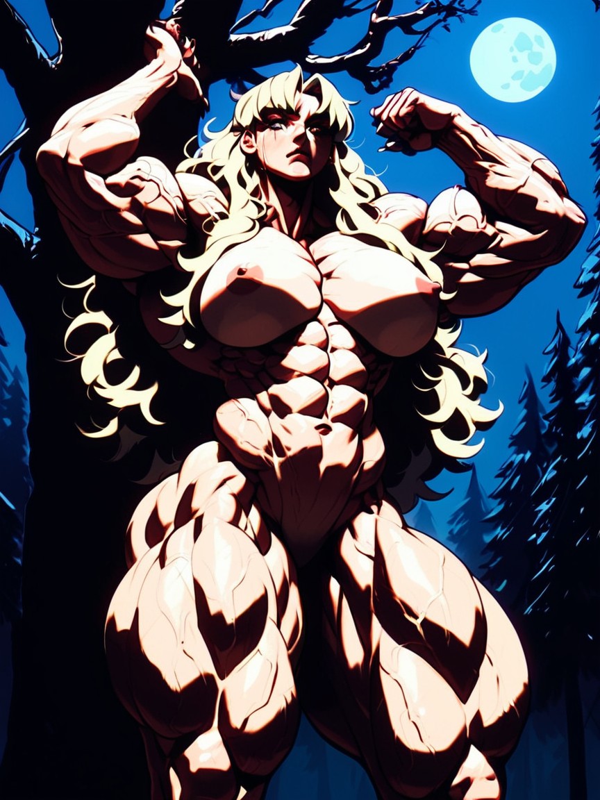 Woman, Wide Chest, Fullmoon AI Porn