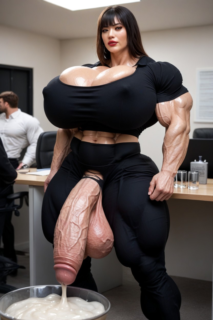 Drink Potion, Veiny Muscles, Extremely Large Ass Shemale AI Porn