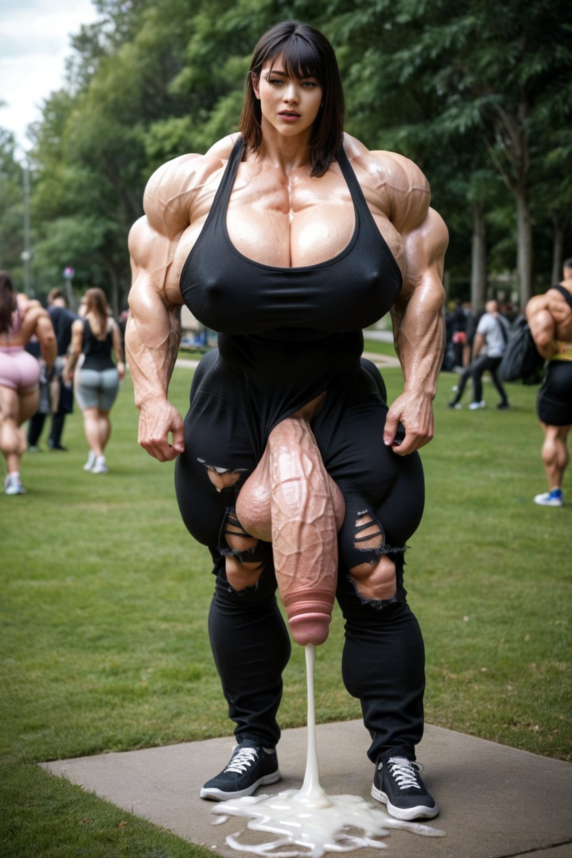Veins All Over Her Body, Muscle Growth Story, Sweaty Shemale AI Porn