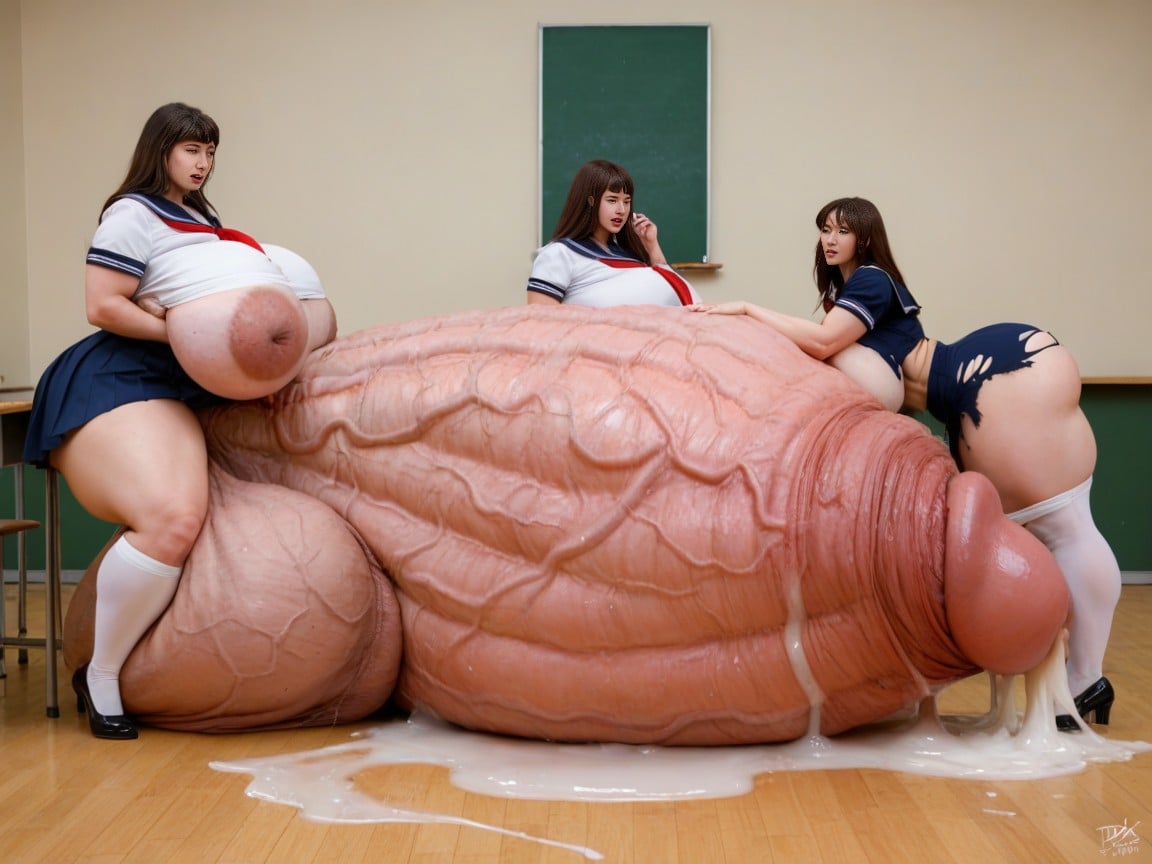 Dwarfism, Enourmous Cock Bigger Than Room, Shocked By The Size Of Cock AI Porn