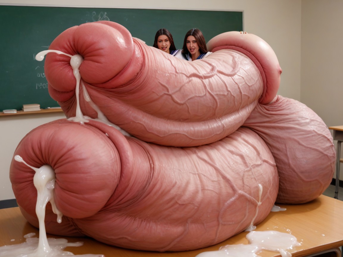 Shocked By The Size Of Cock, Massive Flaccid Cock, Hyper Enormous Cock AI Porn