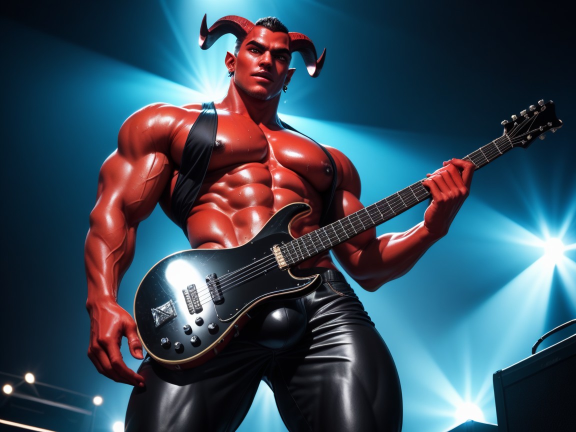 Big, On Stage, Red Skin AI Gay Porn