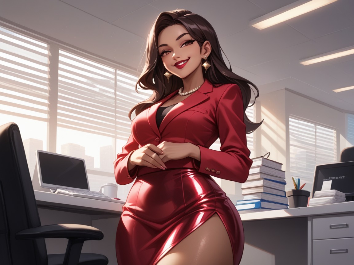 Thick Thighs, Office, 1 Person Hentai AI Porn