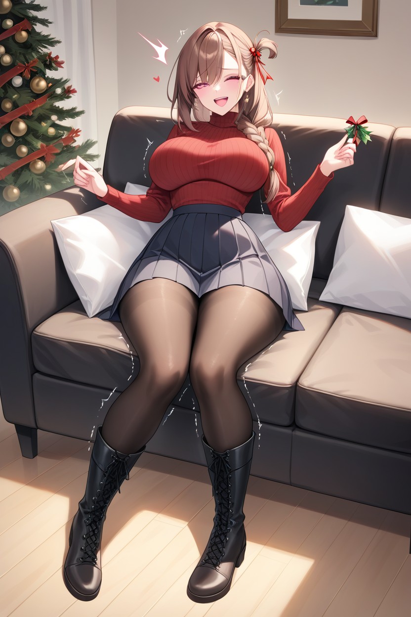Thick Thighs, Waist, Pink Lip Gloss Hentai AI Porn
