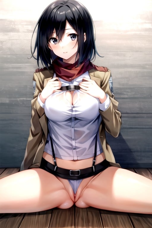 Mikasa Ackerman (attack On Titan), Sutiã Esportivo, Correia Hentai IA pornografia