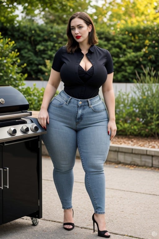 Barbecue, Fit, Full Body Shemale AI Porn