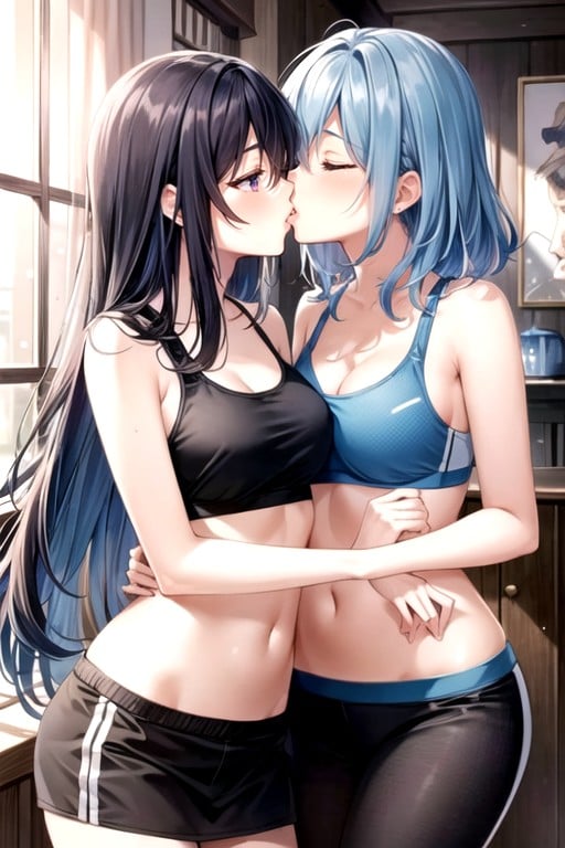 Clothing Is Ripped, Soft Violet Eyes, Besar (lesbianas)Hentai IA