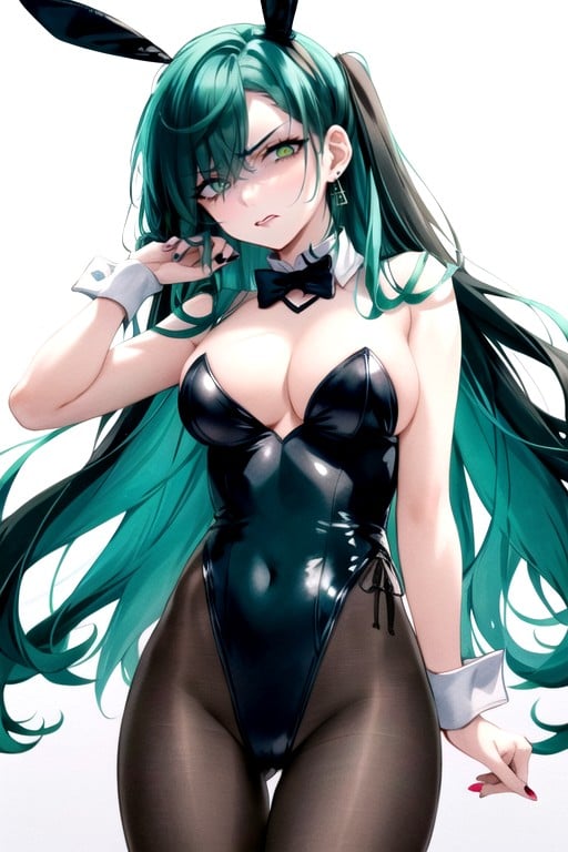 Wavy Long Black Hair, Cuffs, Oiled BreastsPorno IA Hentai