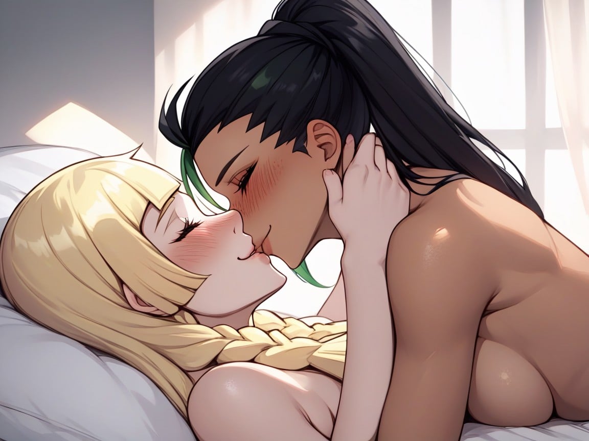 Orange Eyes, Eyes Closed, Lesbian Hentai IA pornografia