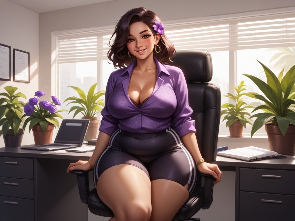 Natural Breasts, Thick Torso, Soft Shadow Hentai AI Porn