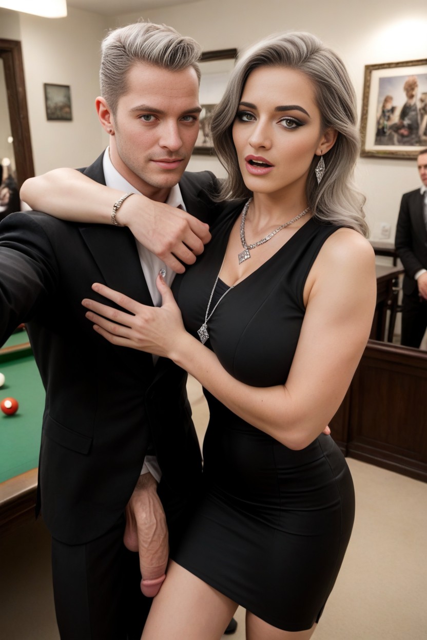 2 People, Toned Body, Diamond Earrings AI Porn