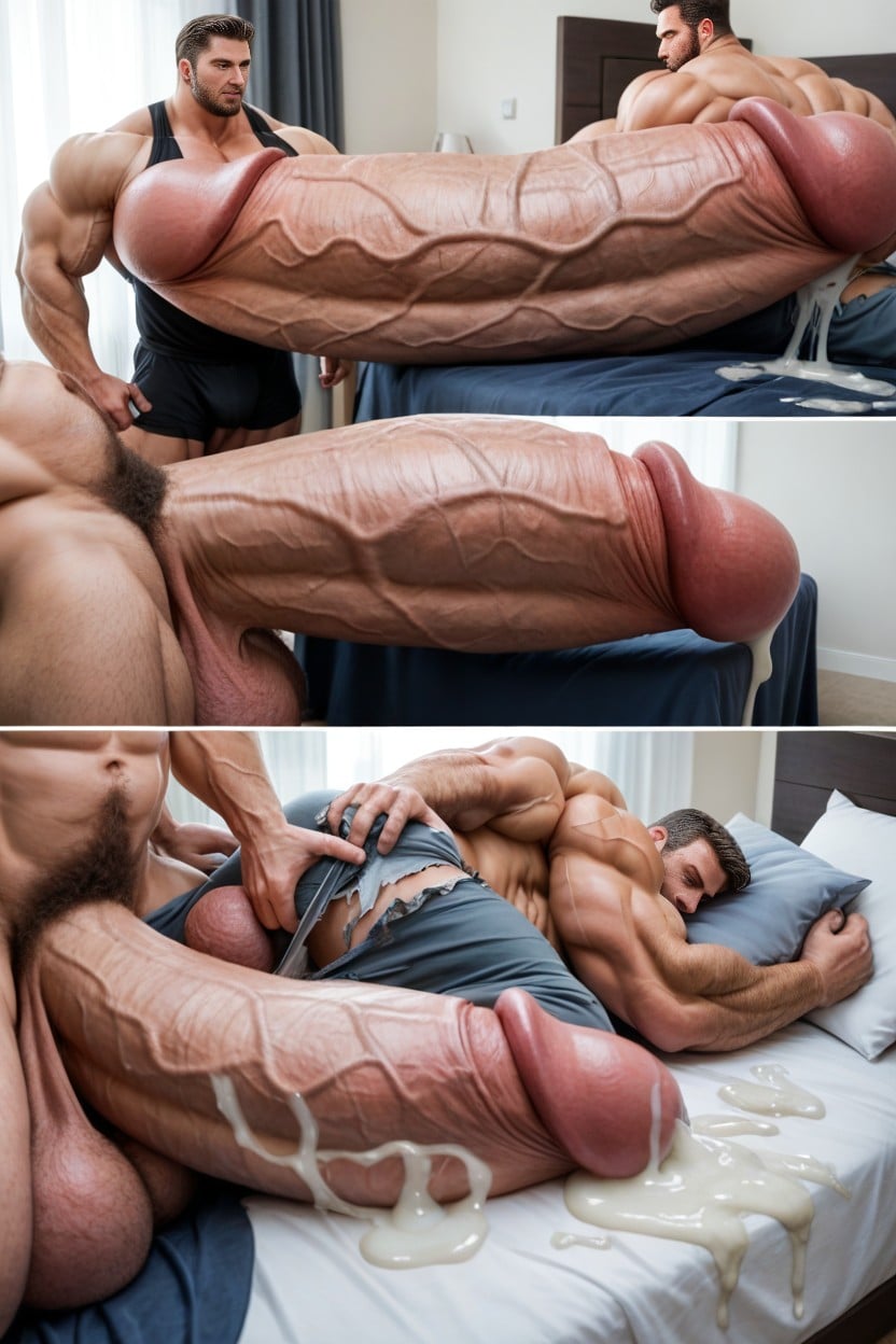 Extreme Gigantic Cock, Touching Cock, Pubic Hair ИИ гей порно