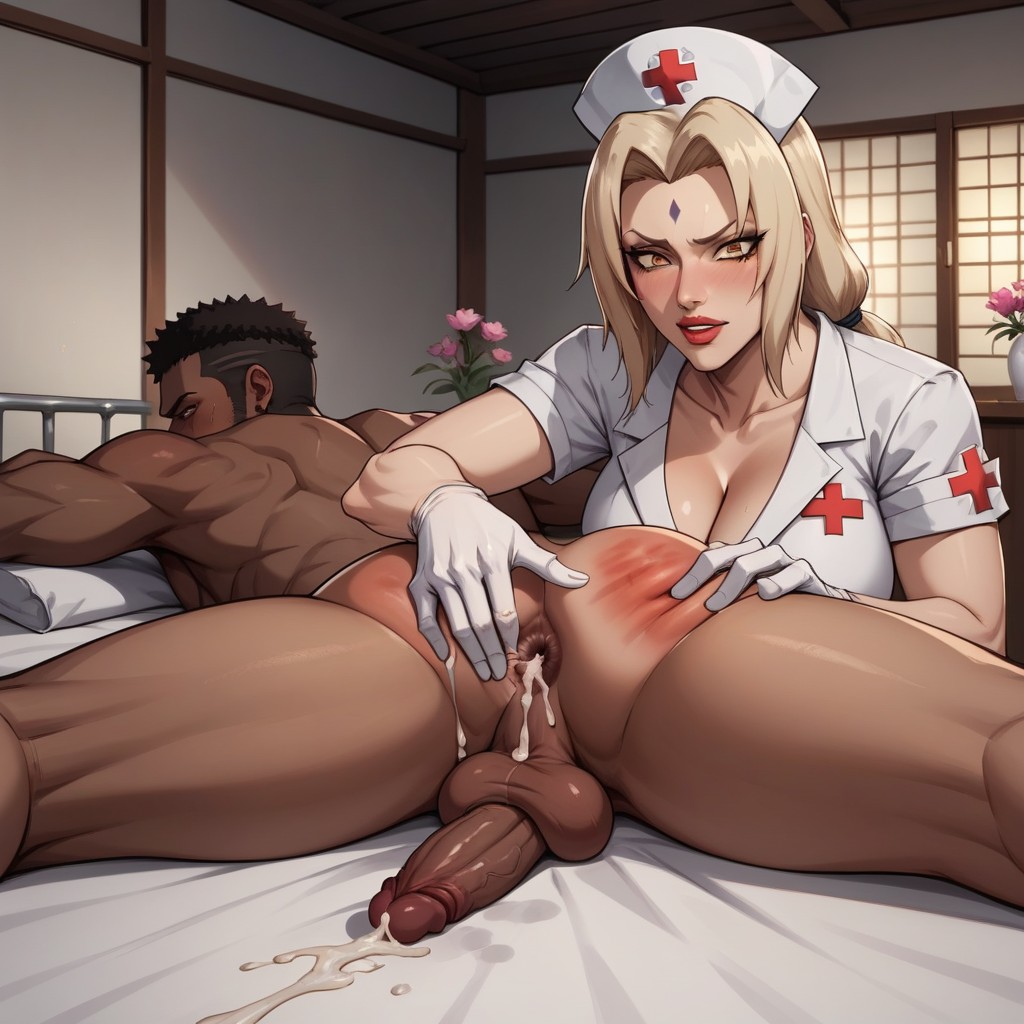 Dungeon, Femdom Nurse Inserts Her Fingers Into A Mans Asshole, Rough Spanking Hentai AI Porn