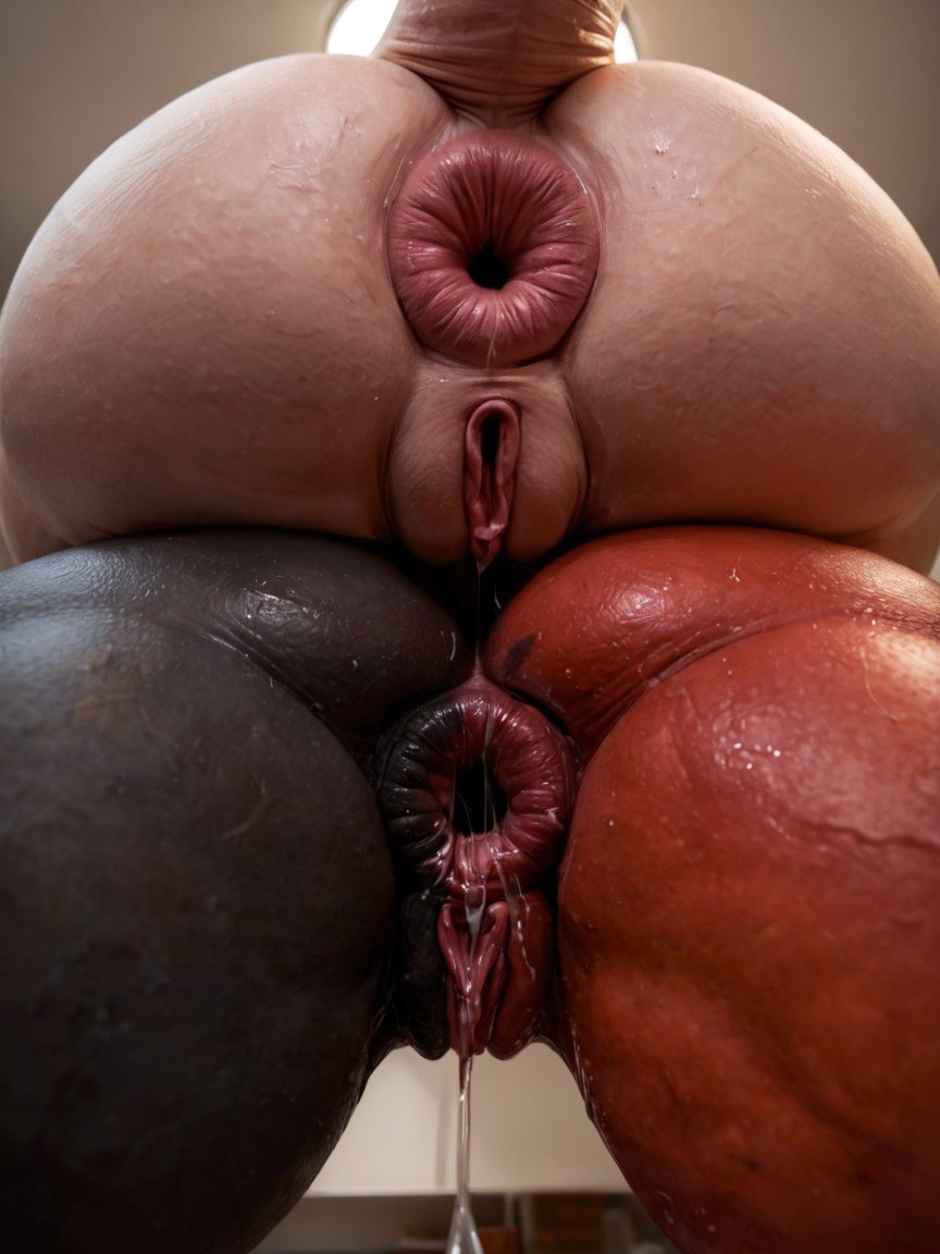 Hyper Close Up, Extreme Hyper Open Hyper Puffy Anus, Black Nails AI Porn