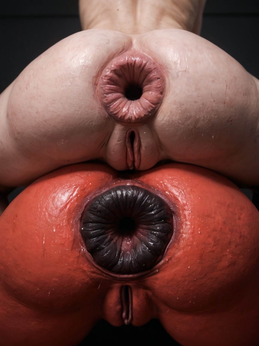 Black Skin Anus, High Resolution, Hyper Enormous Destroyed Anus AI Porn