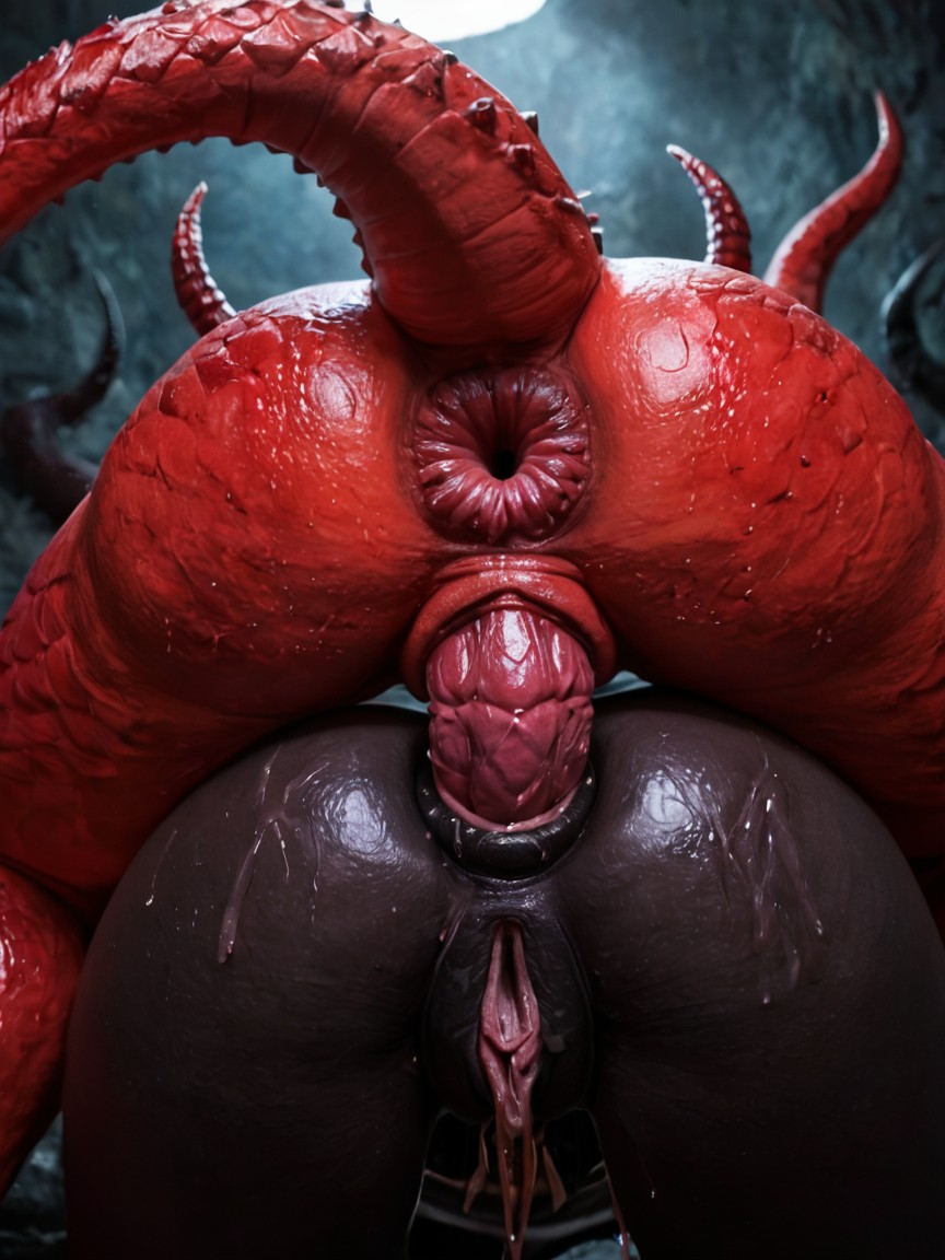 Ultra Quality, Ass Skin Pulling Rough, Scaly Black Anthro Claws Ripping Anus Open AI Porn