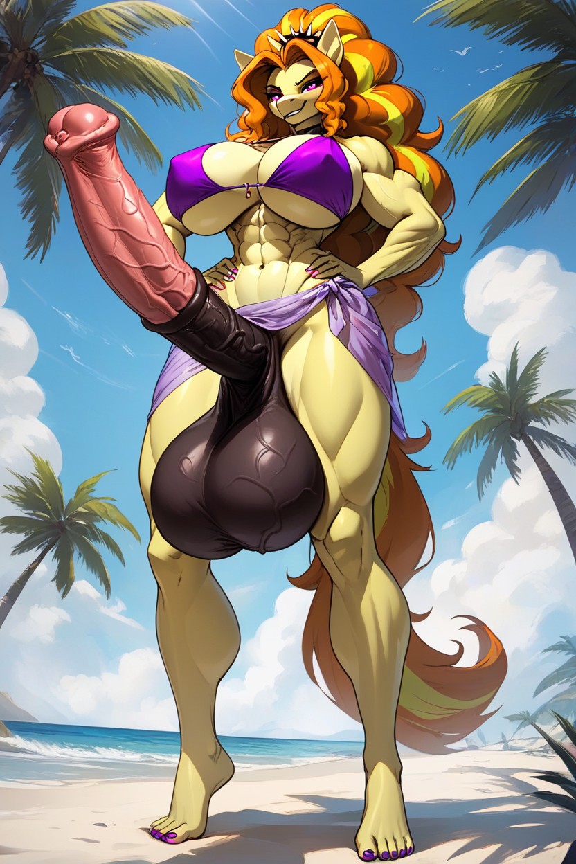 Tall, Vein Balls, Hyper Penis Furry AI Porn