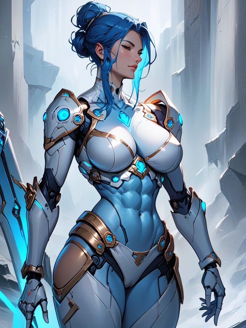 Armored Android Gauntlet, White Armor, 헤어 번헨타이 AI 포르노