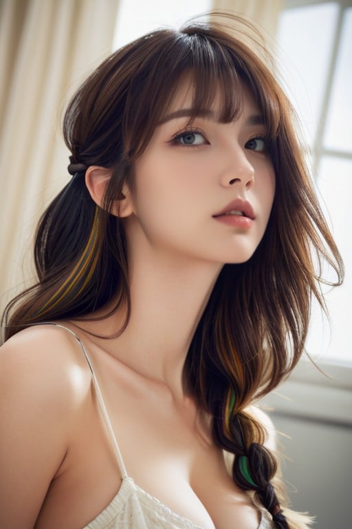 Bangs, 혼합된 색깔, Exhibitionist쉬메일 AI 포르노