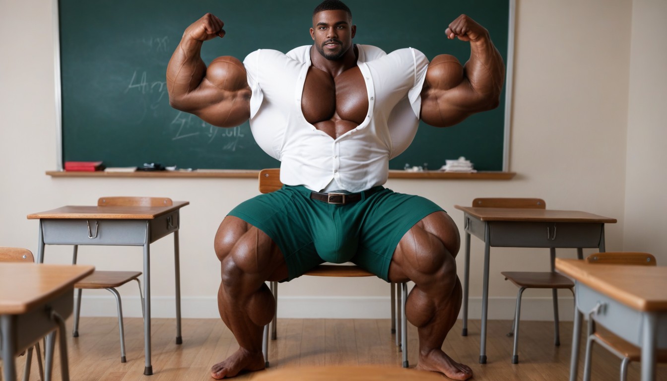 White Shirt, Muscular Legs, Full Body AI Gay Porn