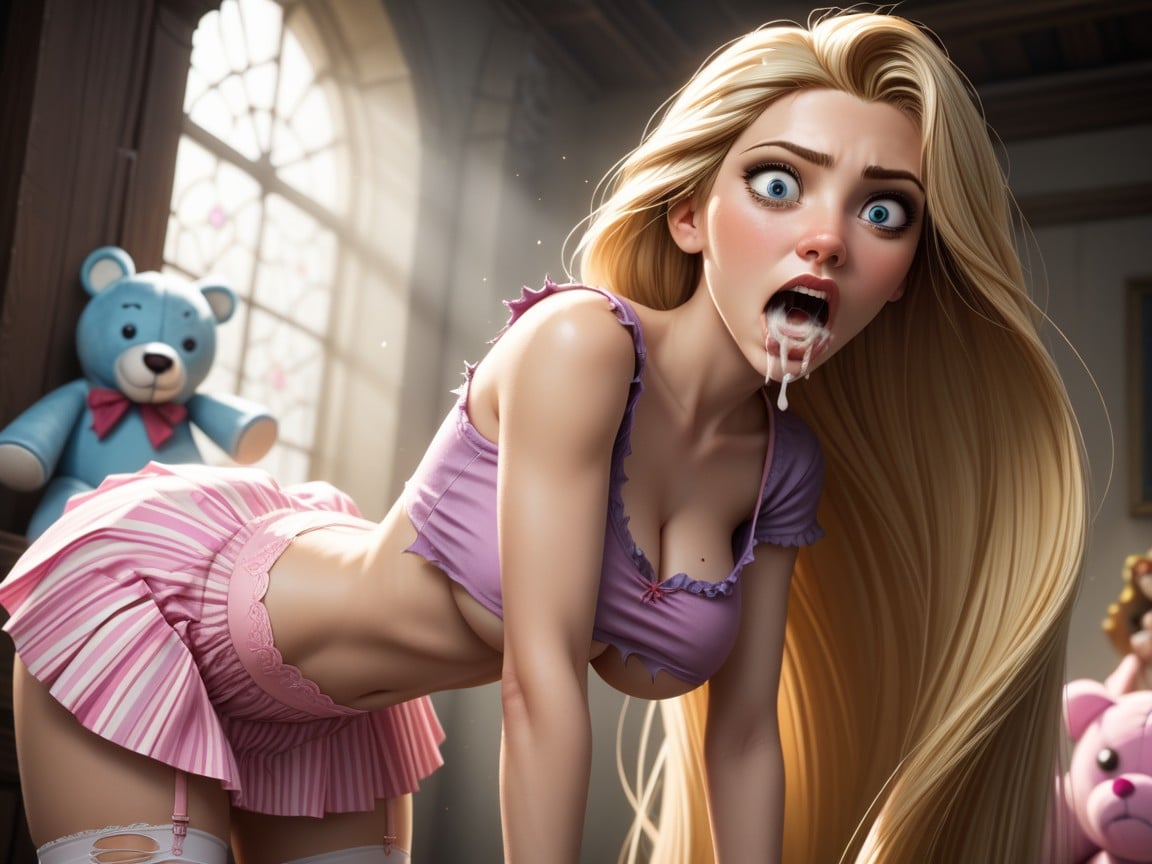 Deppthroat, Princess Rapunzel, Cum Explosion From Mouth Pornografia peluda com IA