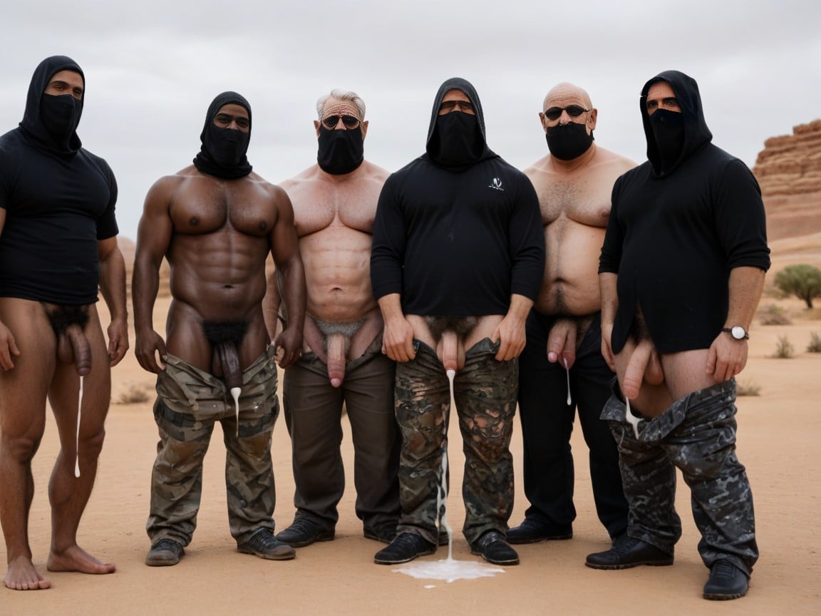 Wearing Joggings, Cum Everywhere, Dark Skin AI Gay Porn