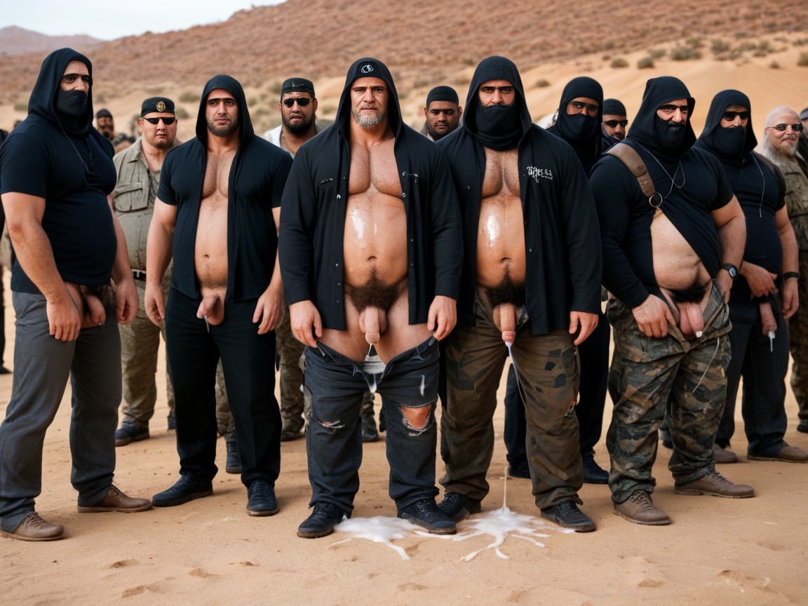 Hairy Pubes, Standing, Long Beards AI Gay Porn