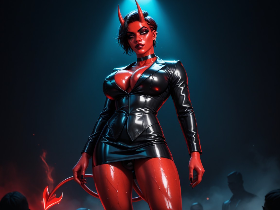 Head Turned Away, Leather Costume, Thick Lips AI Gay Porn