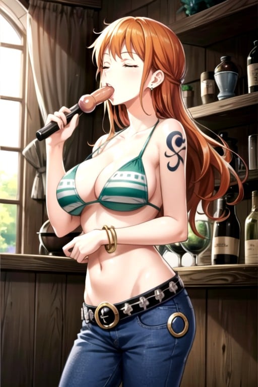 Nami (one Piece), Cheveux Violets, Gros SeinsPorno IA Hentai