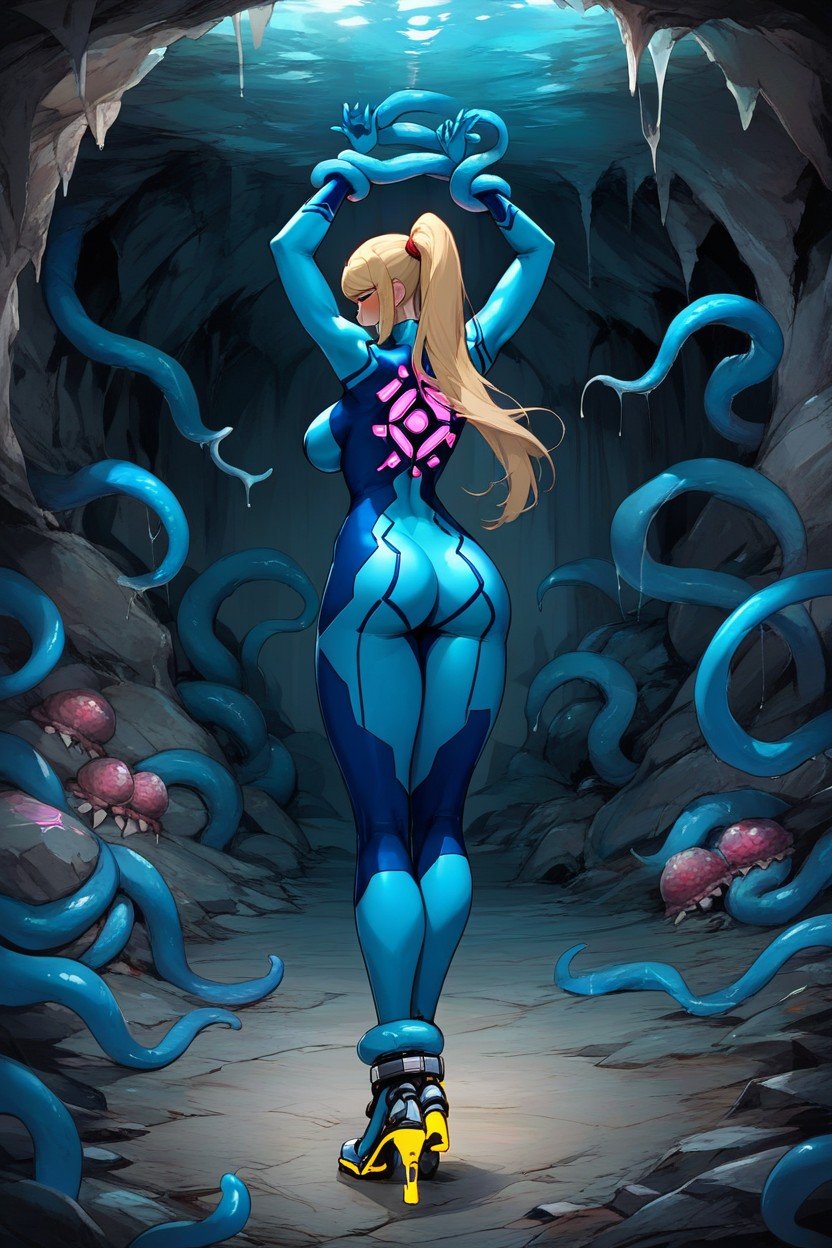 Rounded Breasts, Zero Suit, Hourglass Body Shape Hentai AI Porn