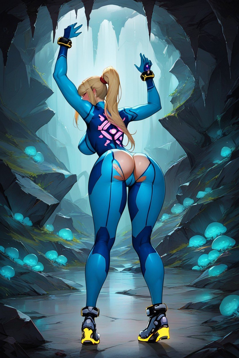 Zero Suit, Hourglass Body Shape, 전신쉬메일 AI 포르노