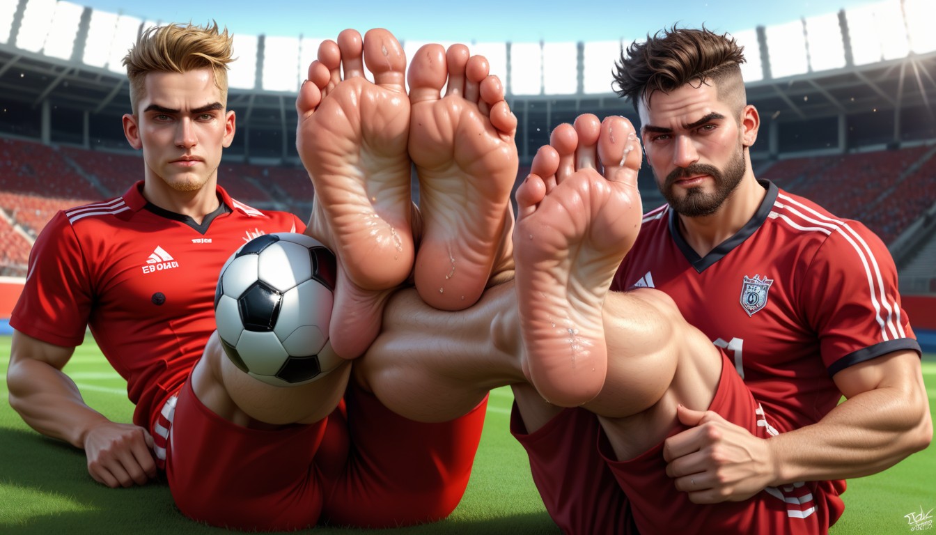 Legs Up, Steamy Soles, Close Cropped Hair AI Gay Porn