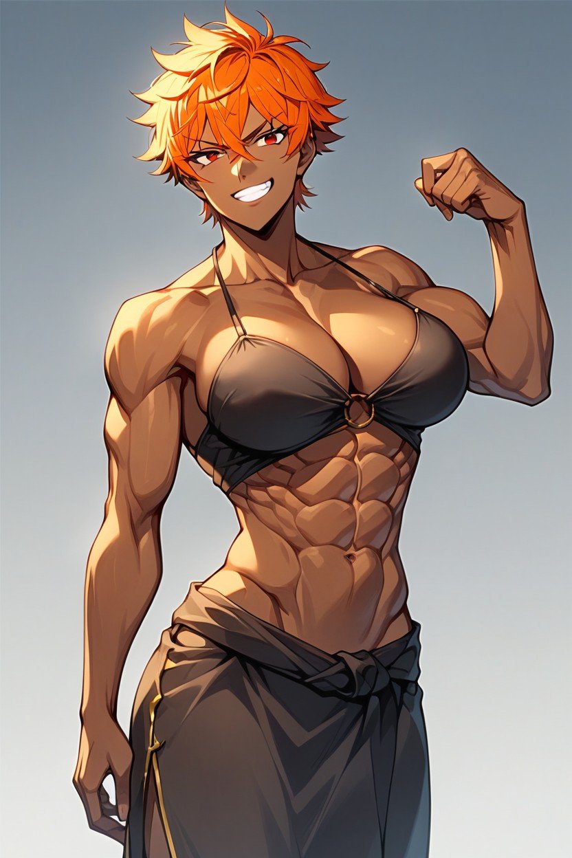 Pechos Masivos, Pelo Pelirrojo, Hanma Yuuijirou From Baki The Grappler Furry IA