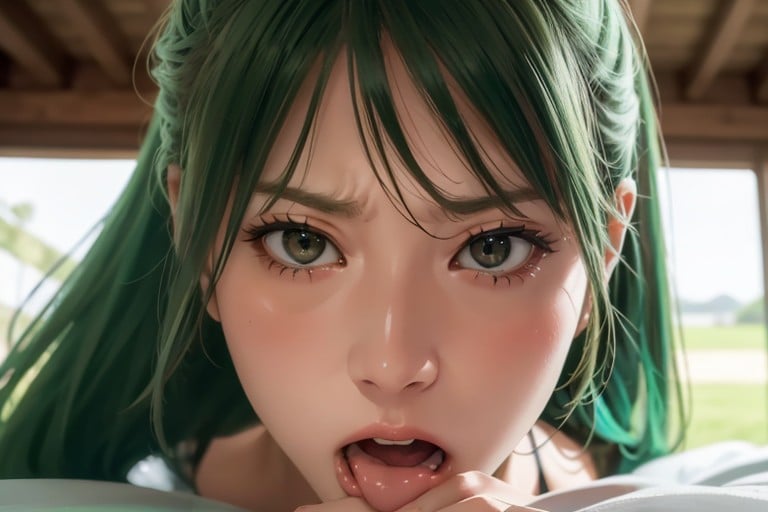 Com Nojo, Cabelo Verde, De Baixo Para Cima Hentai IA pornografia