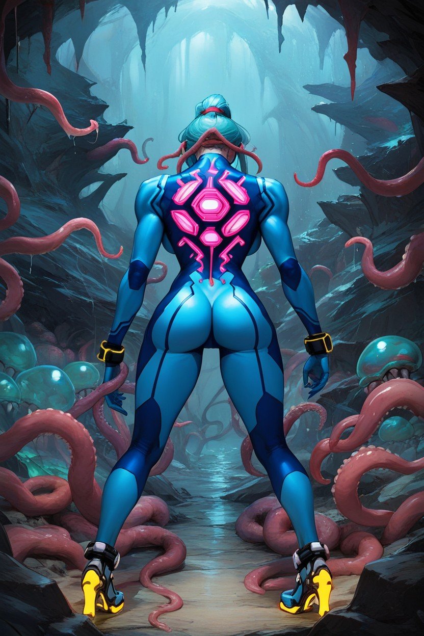 Tentacle Alien Penetrates From Behind, Samus Aran, Alien With TentaclePorno shemale IA