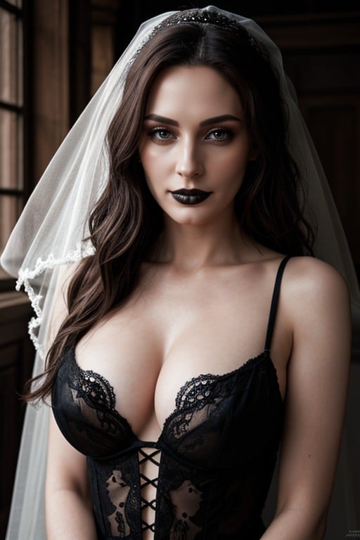 Goth Bride, Breast Ratio, Pale헨타이 AI 포르노