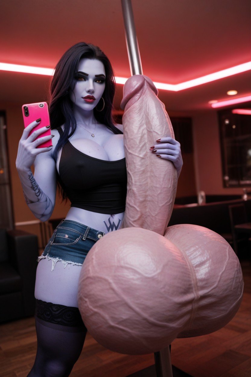 Hyper Supersized Penis, Meias, Testicle Expansion Travesti IA Pornô