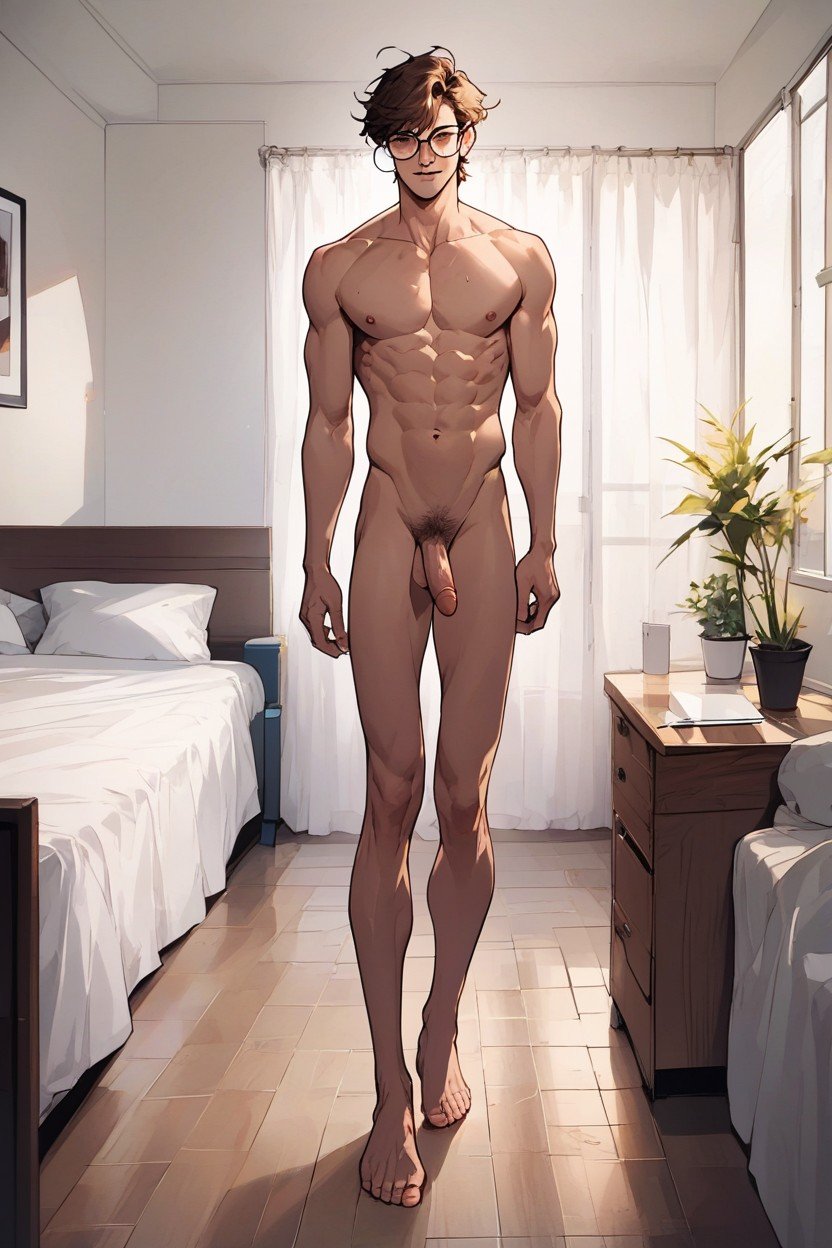 Naked, Guy, Standing Pornografia gay com IA