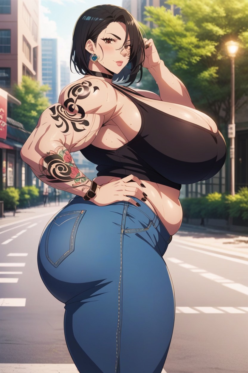Bangs, Bbw, Muscular AI Porn