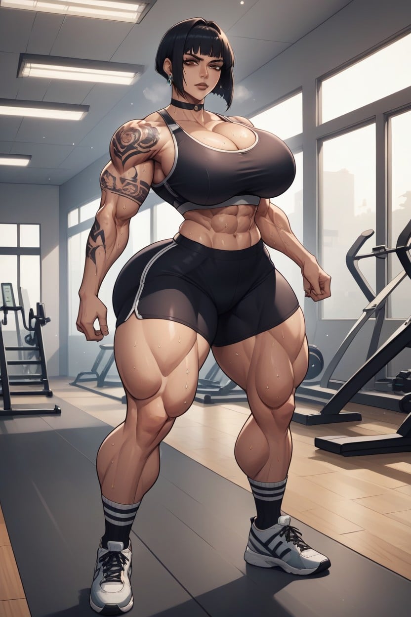 Bulging Biceps, Sporty Shorts, Looking At Viewer AI Porn