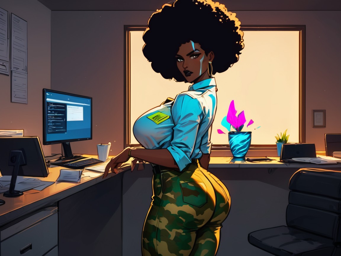 Almond Eyes, High Color Contrast, Clothes Ultra Detailed Porno latina IA